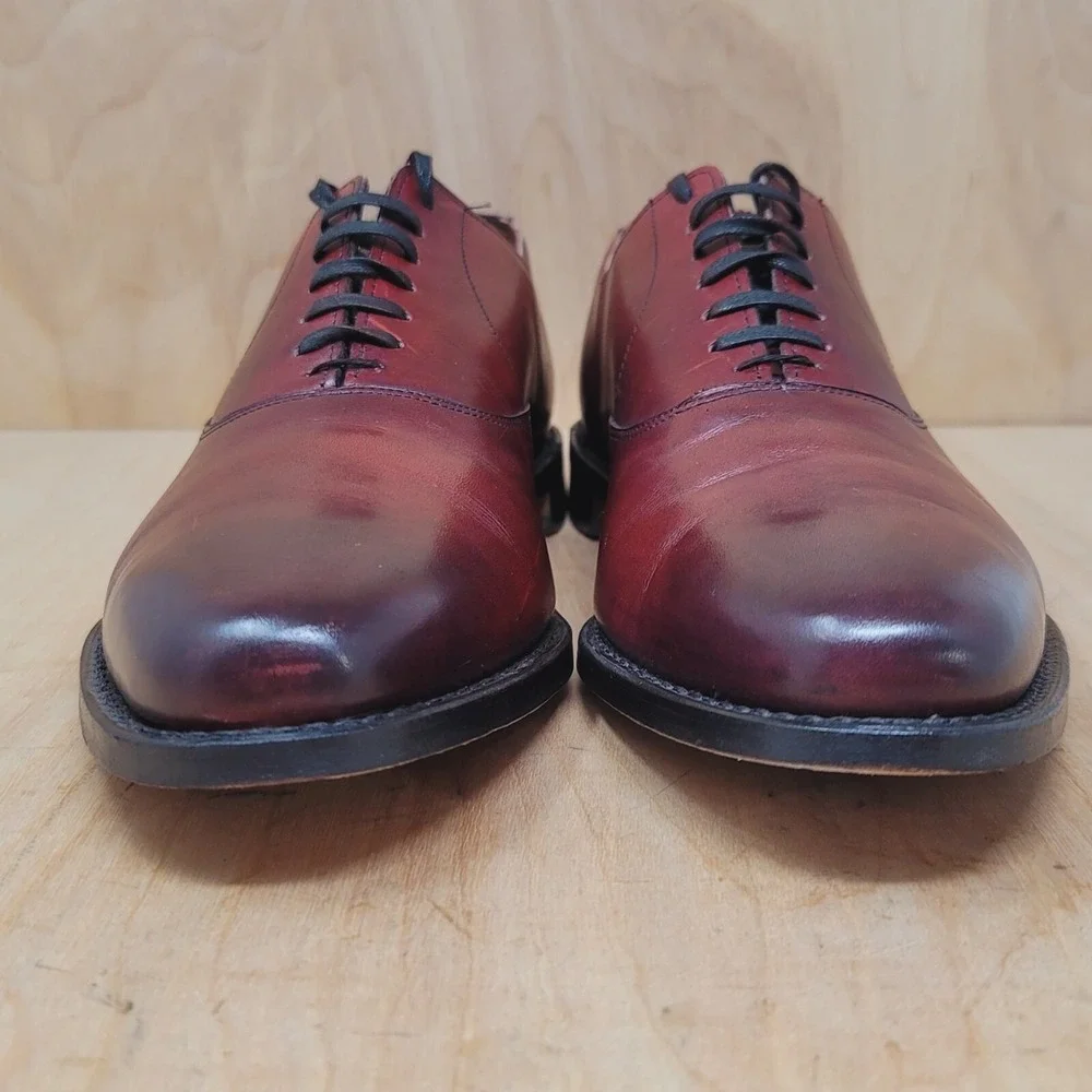 Allen Edmonds Carlyle Dress Shoes Men's Sz 11 B plain toe dark chili Dress Shoes